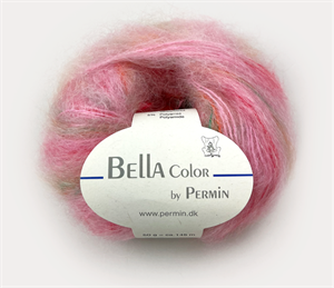 Bella color by Permin kid mohair - lækker bubblegum med farvespil